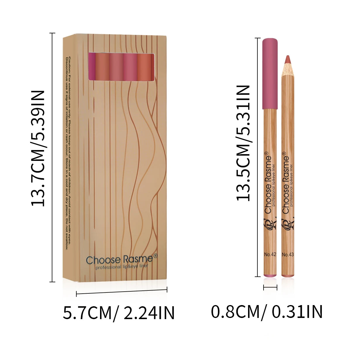 12 Matte Lip Liner Pencil Set