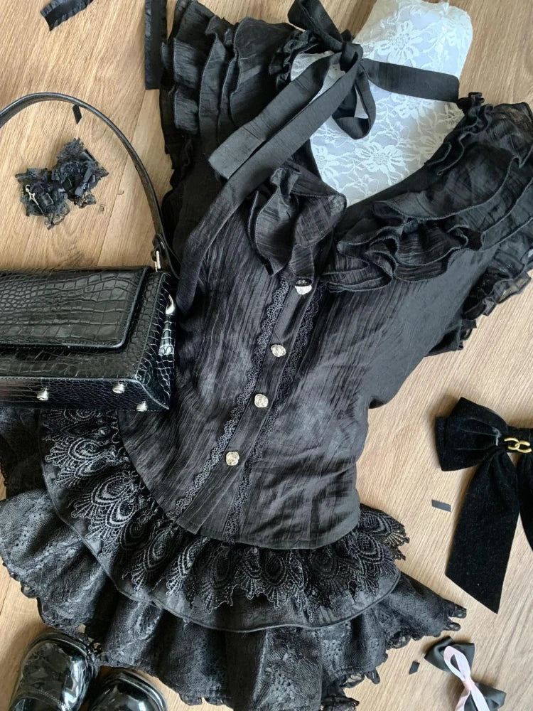 Design Top + High Waist Skirt Set