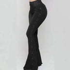 Ropa de mujer Nuevos Jeans Europea Americana 2025 nuevos populares de cintura alta elásticos tipo "speaker" para mujer pantalones largos Jeans