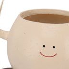 Swing Smile Face Flower Pot Resin Hanging Planter With Rope