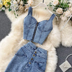 Conjunto de falda de mezclilla