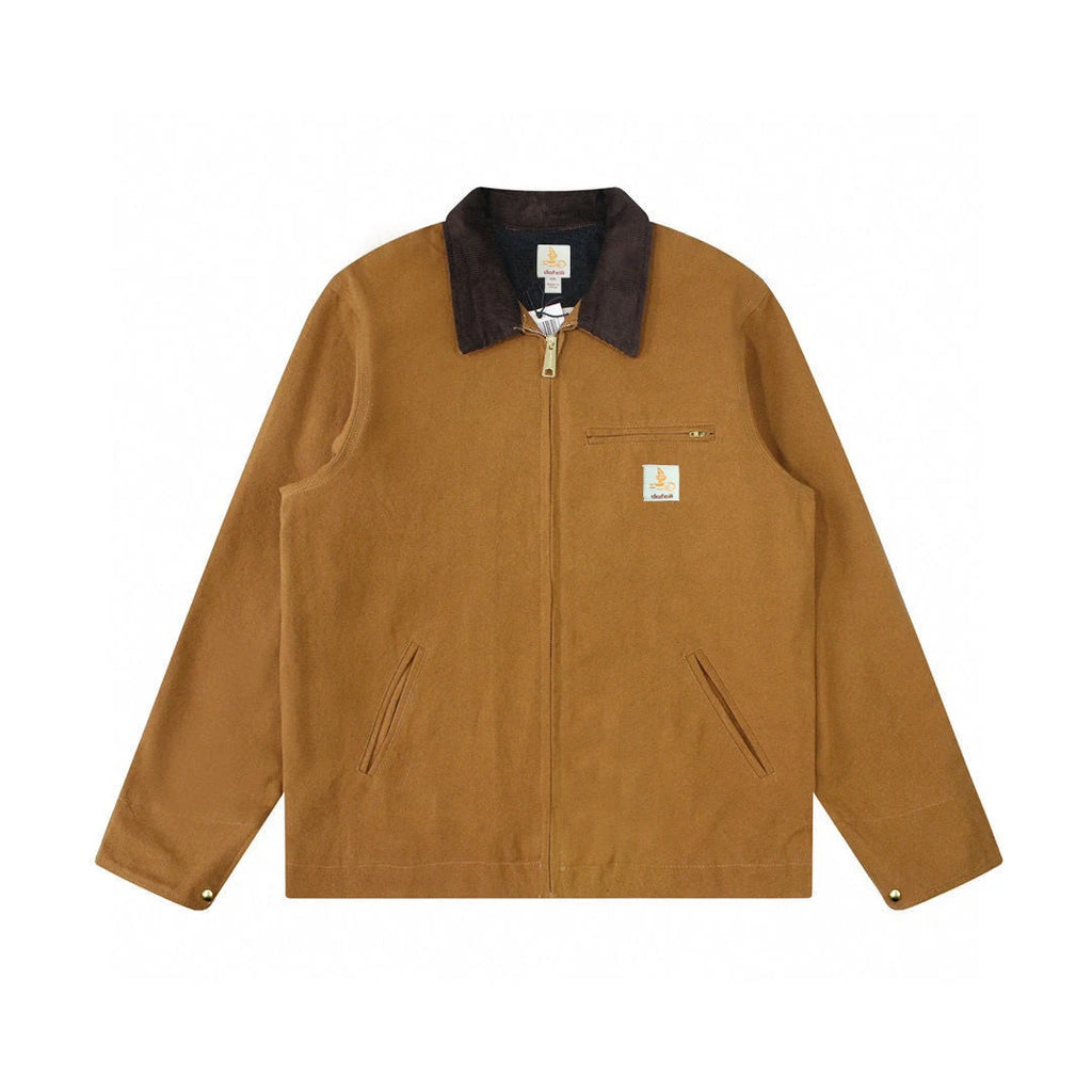 Washed Mesh Lining Work Wear Canvas Jacket