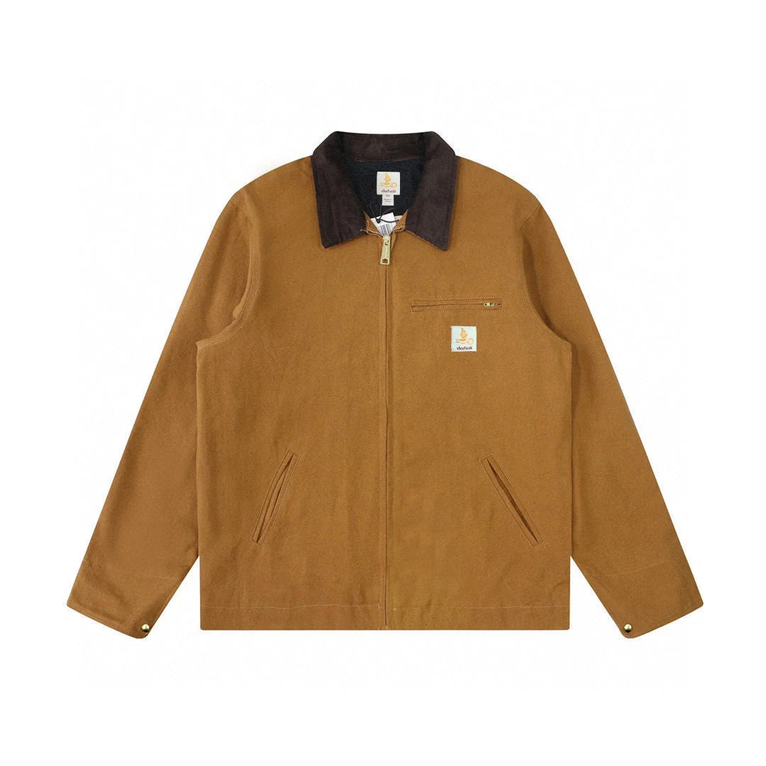 Washed Mesh Lining Work Wear Canvas Jacket