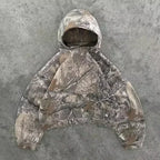 Tendencia de moda urbana Y2K, sudadera con capucha y cremallera con cuello de piel, estilo Harajuku, informal, holgada, gruesa, unisex, cálida.