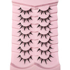 New 14/10/7/5Pairs Manga Lashes Natural Eyelashes Soft Cross Wispy Clear Band False Eyelashes Doll Eyes Lashes Cosplay Extension