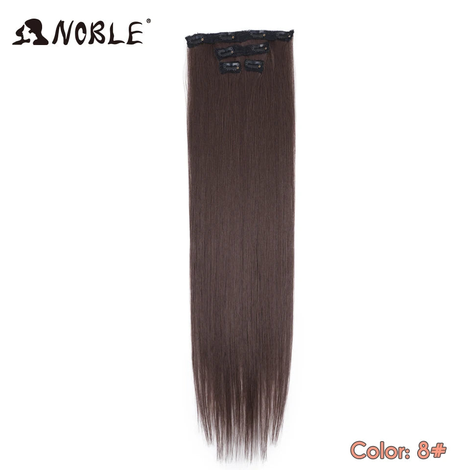Synthetic Clip Hair Extensions 4Pcs/Set 24 Inch Long Straight Ombre 8 Clips In Hair Extensions For Women Hair Piece