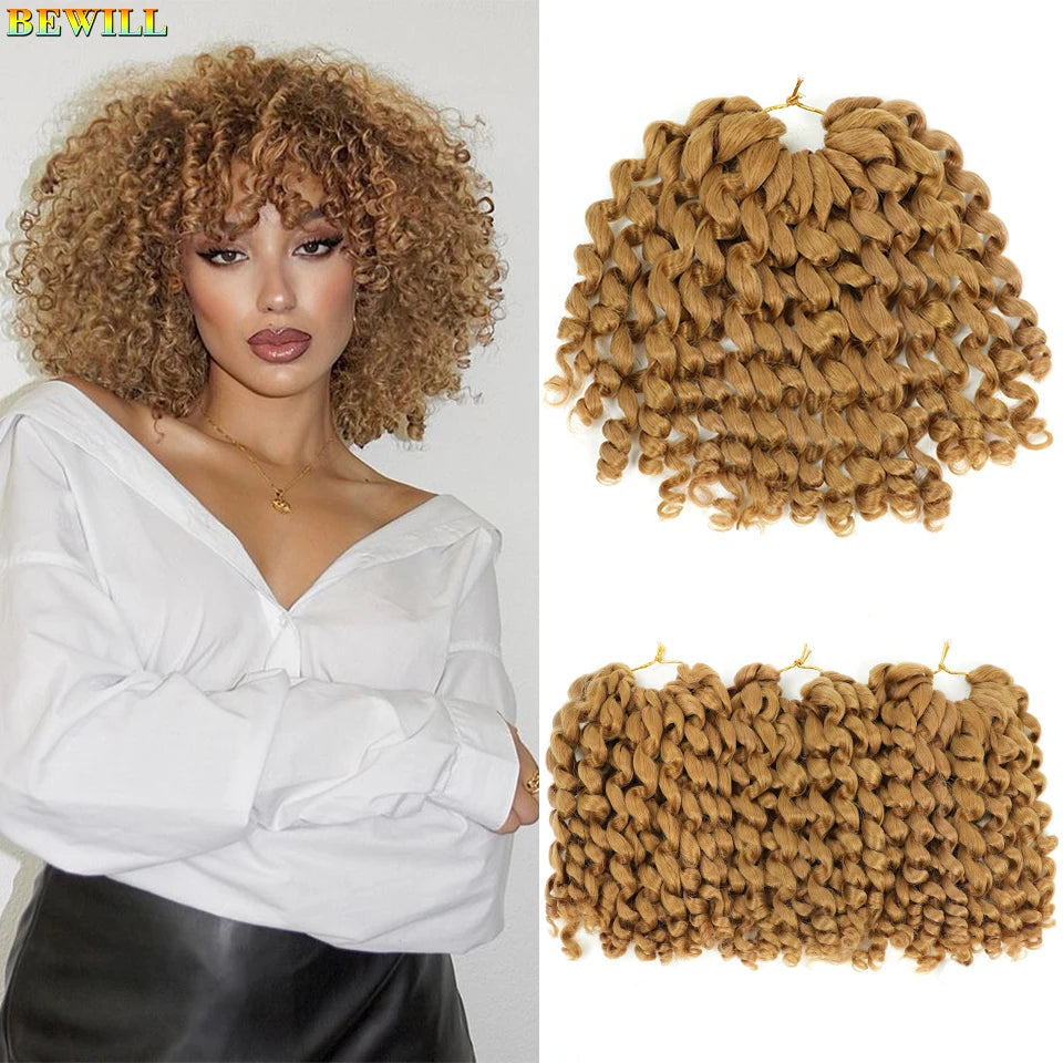 Ombre Jamaican Bounce Wand Curl Crochet Hair 8 inch Short Synthetic Wand Curly Crochet Braids Hair