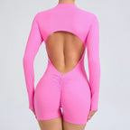 V Back Scrunch One-Piece Romper