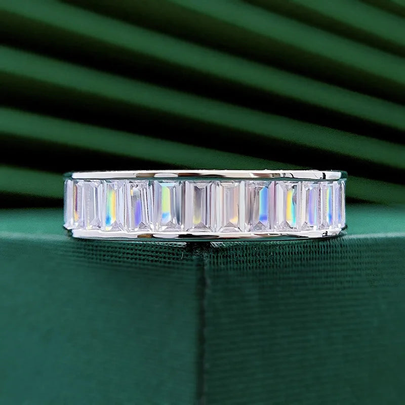 Rectangle Moissanite Stackable Ring