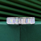 Rectangle Moissanite Stackable Ring