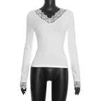 V-Neck Lace T-Shirt