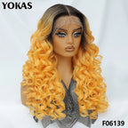 Lace Frontal Wigs 13X6 Synthetic Curly Lace Frontal Wigs With Bangs For Afro Women Pink Blonde Women Wigs With Baby Hair Latisha