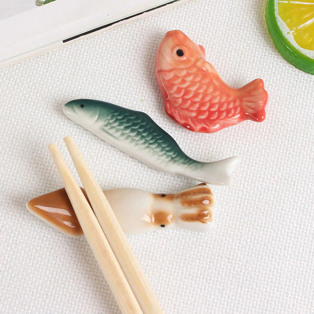 Fish-Shape Ceramic Chopsticks Holder