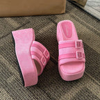 Square Head Platform Slippers