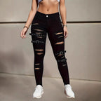 Jeans rotos de talle alto