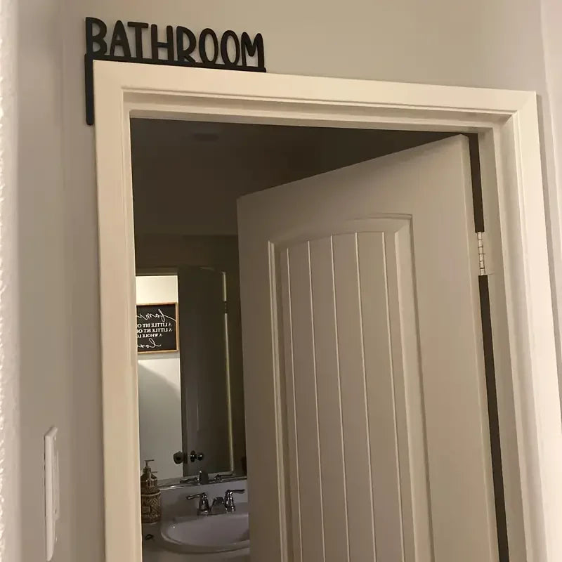Modern Metal Bathroom Sign