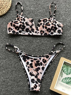 Ribbed Polka Dot Bikini