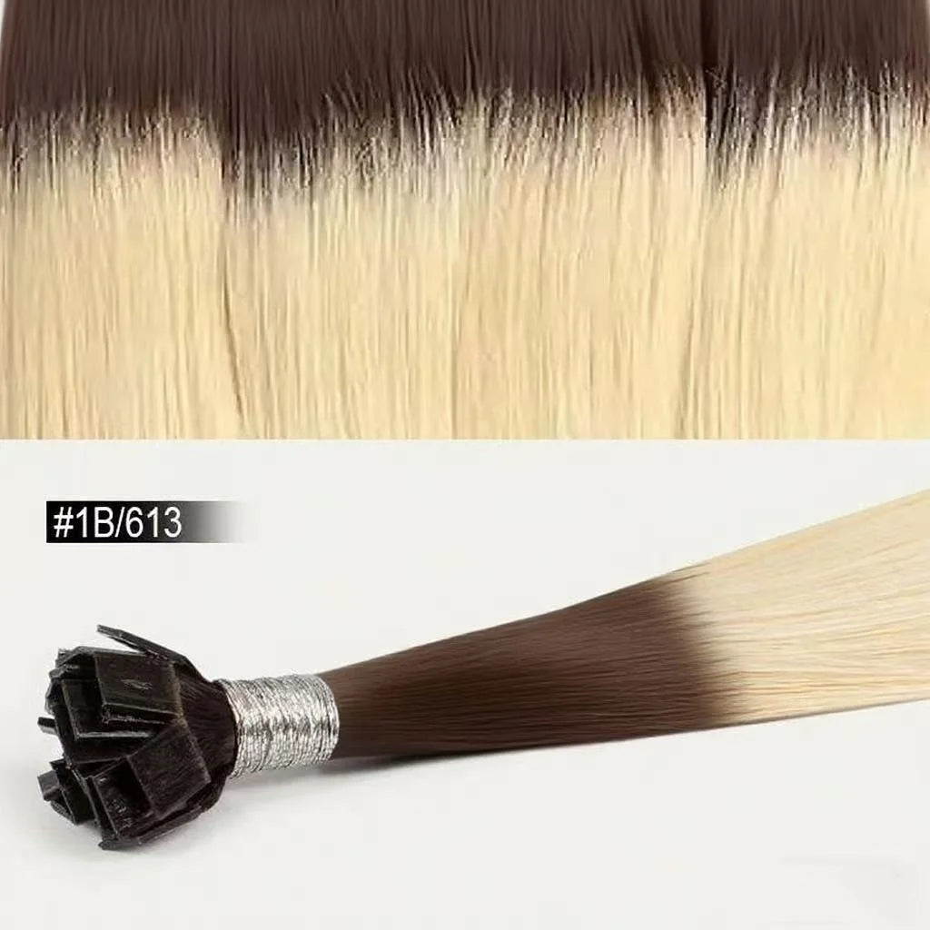 100% Human Hair for Women Straight Keratin Flat Tip Capsule High Quality Flat Tip Hair Extension Human Hair Natural 613# Ombre