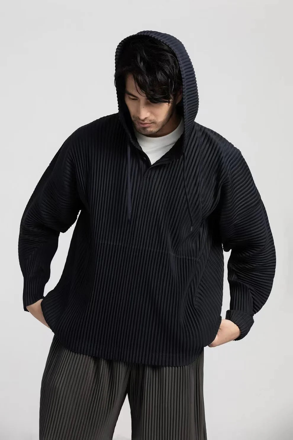 Miyake Pleated Hoodie