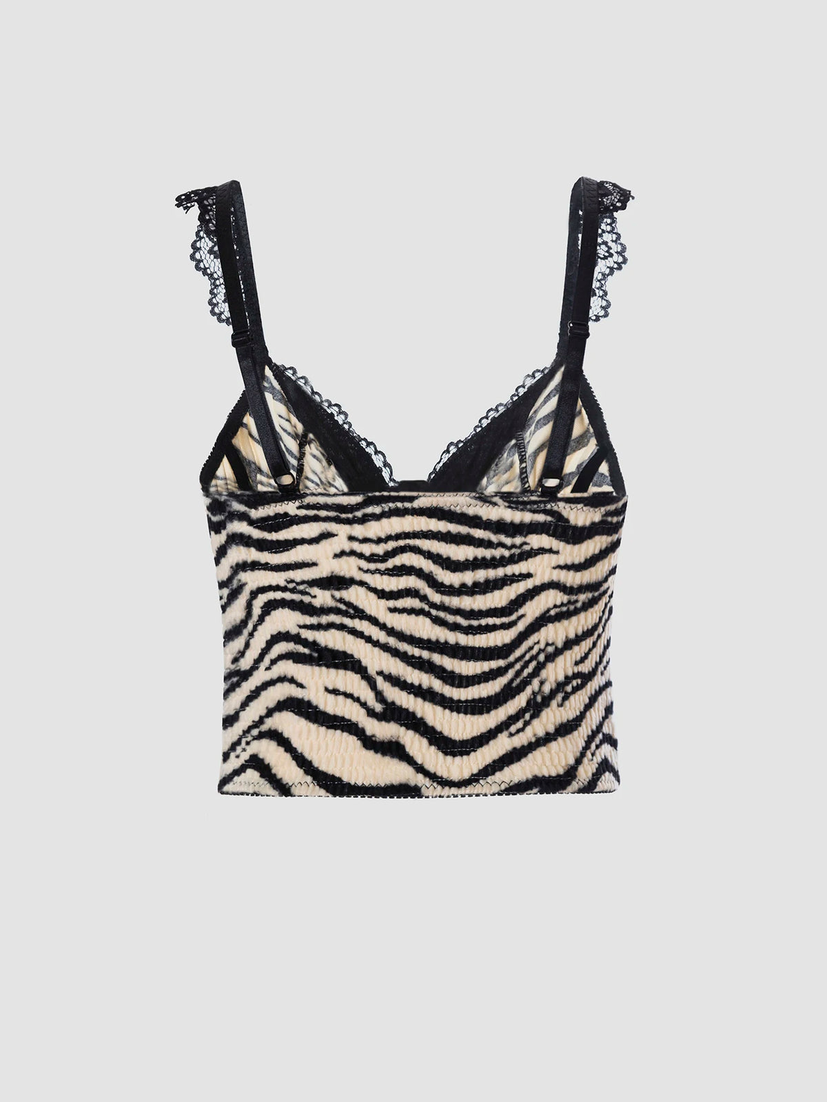 Zebra Stripe Lace Crop Top
