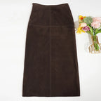 Sheepskin Suede Leather Skirt