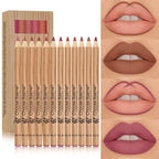 12 Matte Lip Liner Pencil Set