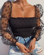 Mesh Sheer Blouse