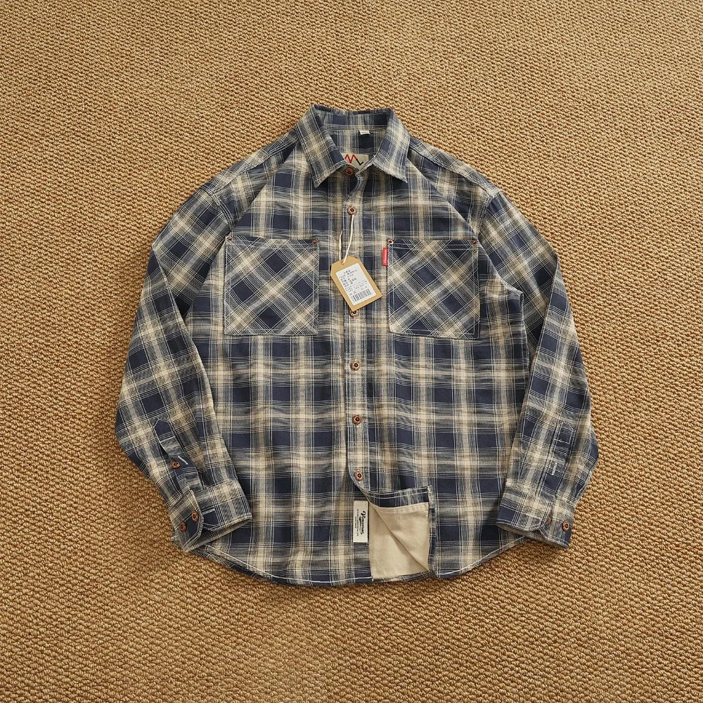 Pocket work plaid shirt