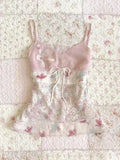 Top sin mangas con tirantes, floral y dulce
