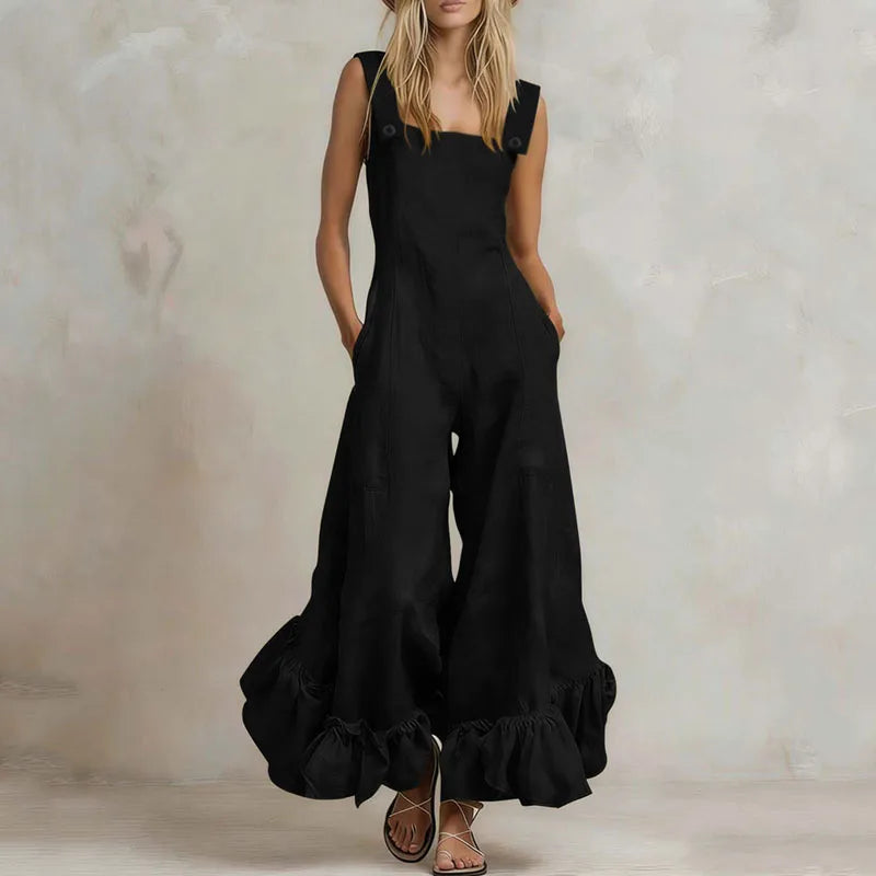 Casual Solid Sleeveless Jumpsuit