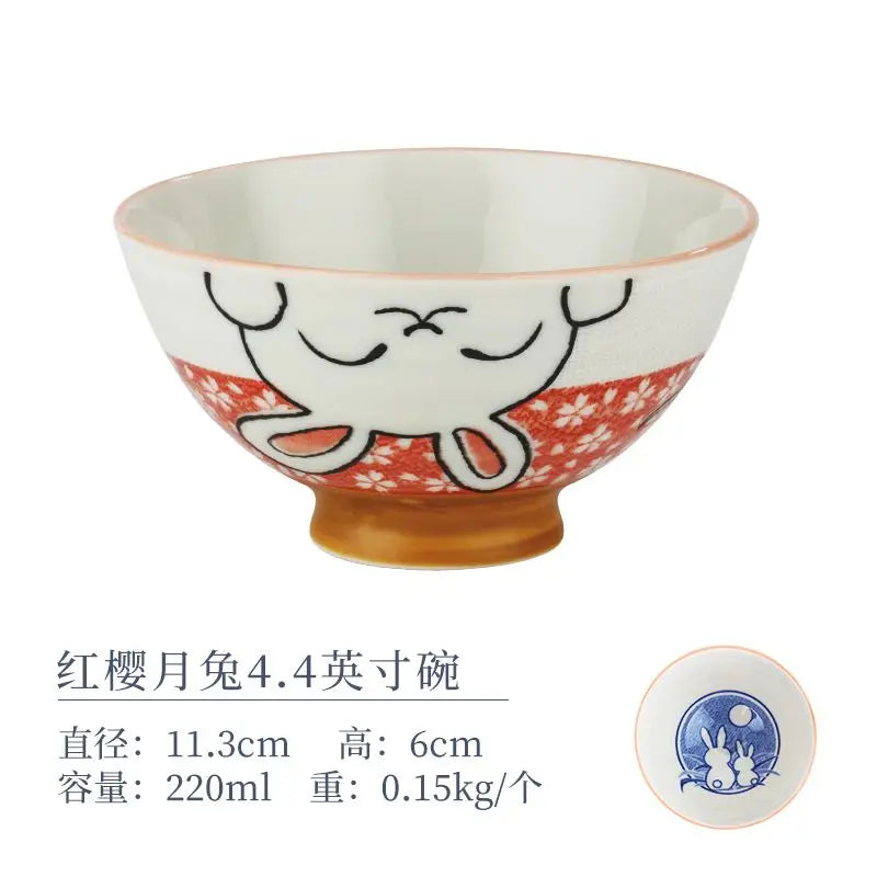 Japanese Cartoon Rabbit Ceramic Bowl