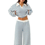 Casual Loose Striped Pants Set