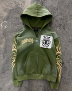 Tendencia de moda urbana Y2K, sudadera con capucha y cremallera con cuello de piel, estilo Harajuku, informal, holgada, gruesa, unisex, cálida.