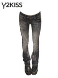 Low Rise Jeans Flared Denim Pants