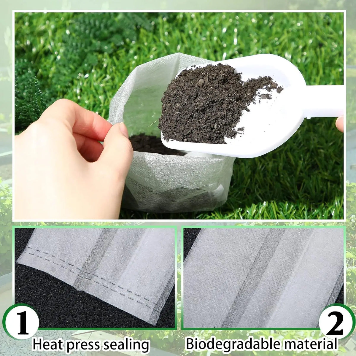 100-1000PCS Biodegradable Seedling Bags