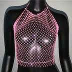 Top sin mangas liso con cuello redondo
