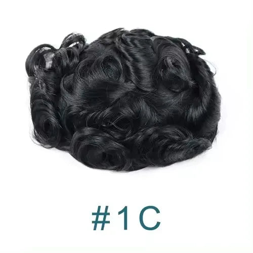 Q6 Swiss Lace With PU Men Toupee #1#1b Black Europe Human Hair Male Wig Men Hair 1B40 Replacement System Unit Natural Hairline