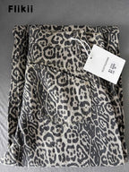 Pantalones vaqueros americanos vintage de leopardo de cintura alta para mujer, informales, años 2000, holgados, Y2K, pierna ancha, grunge, de calle, de mezclilla lavada