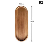 Solid Wood Round Dessert Plate