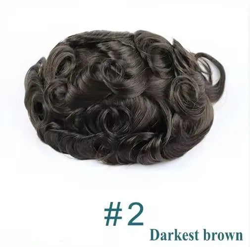 Q6 Swiss Lace With PU Men Toupee #1#1b Black Europe Human Hair Male Wig Men Hair 1B40 Replacement System Unit Natural Hairline