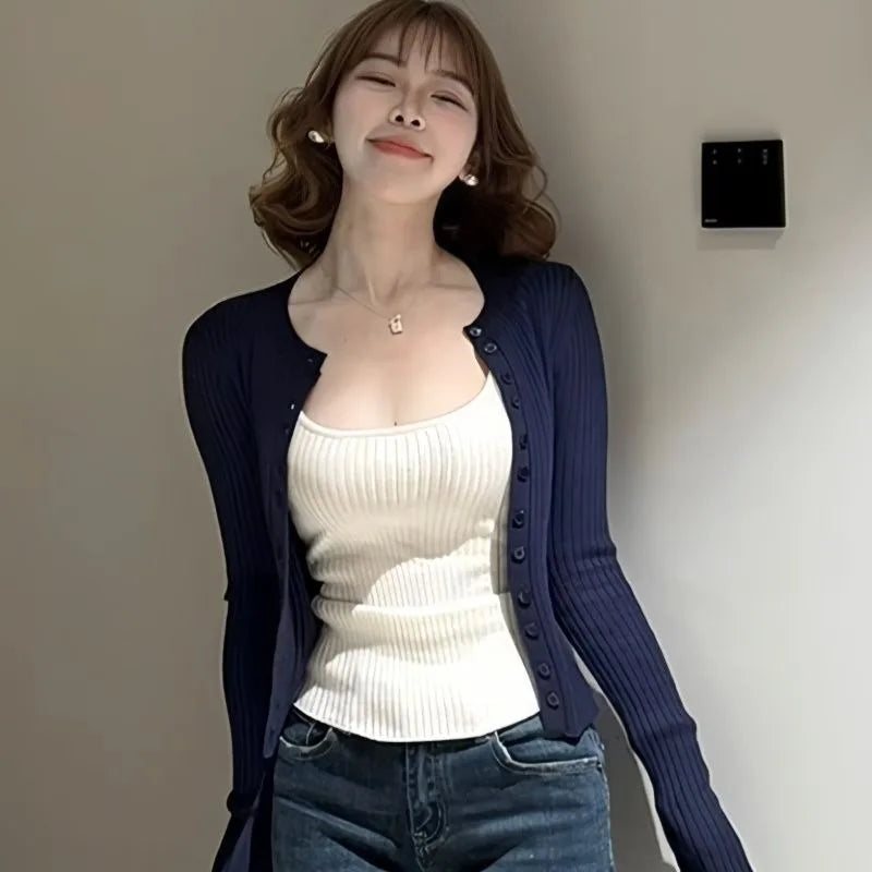 Long-sleeved Knitted Cardigan