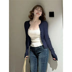 Long-sleeved Knitted Cardigan