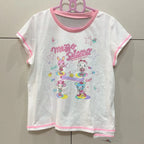 Blusa Estampada Kawaii Sweet Lolita para Mujer Manga con Volantes Encaje Camiseta con Ribete de Lazo Decoración Personaje de Dibujos Animados Estampado Integral Top Lindo