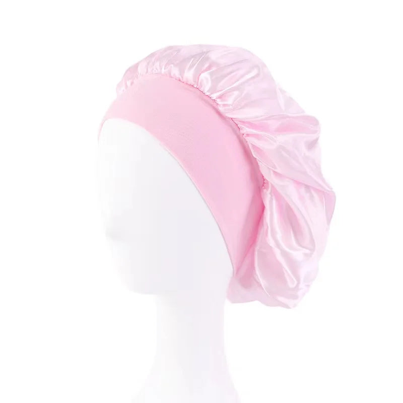 Extra Wide Soft Band Satin Sleep Cap