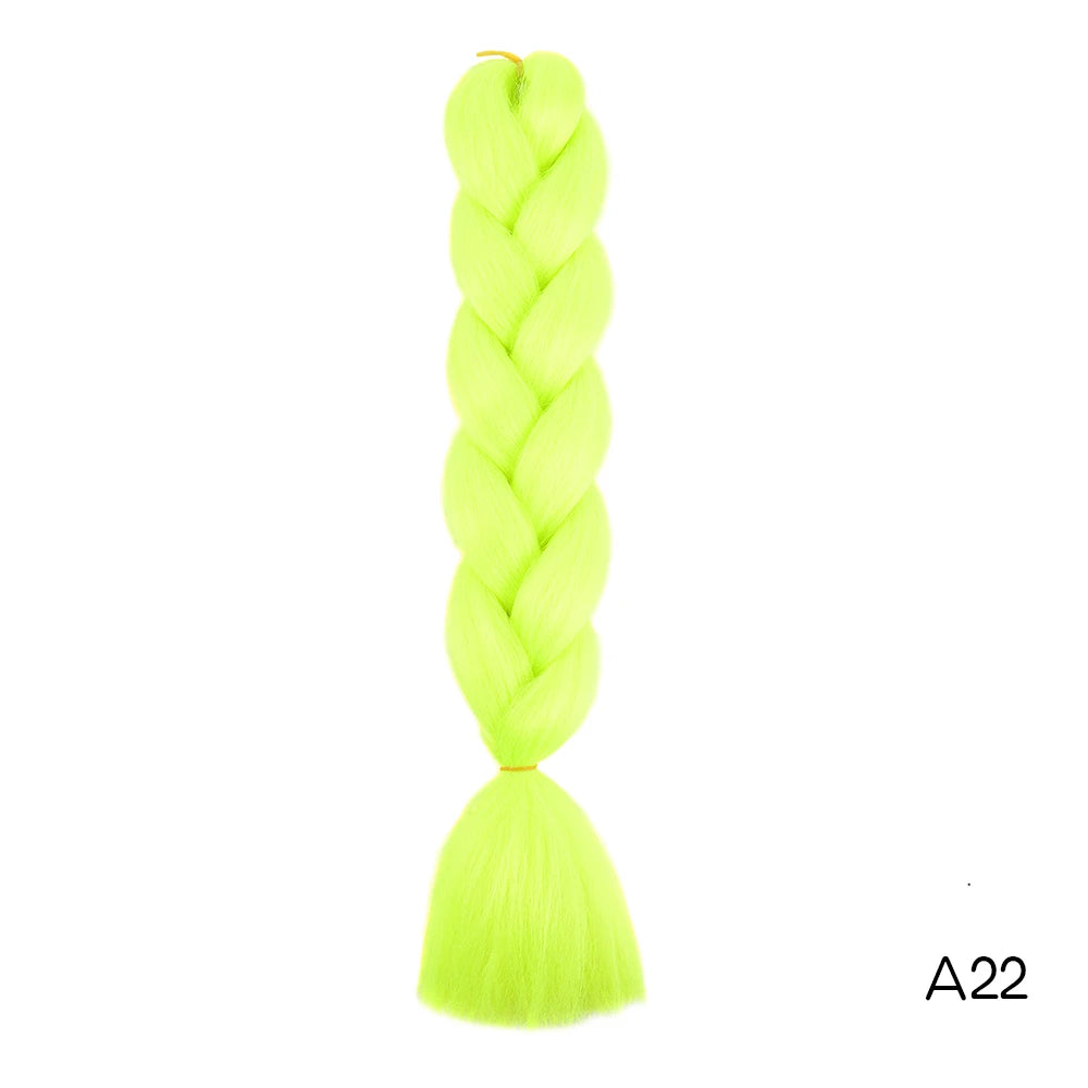 Synthetic 24Inch Long Jumbo Braids Extensions Yaki Straight Braiding Hair Afro Ombre Color Hair