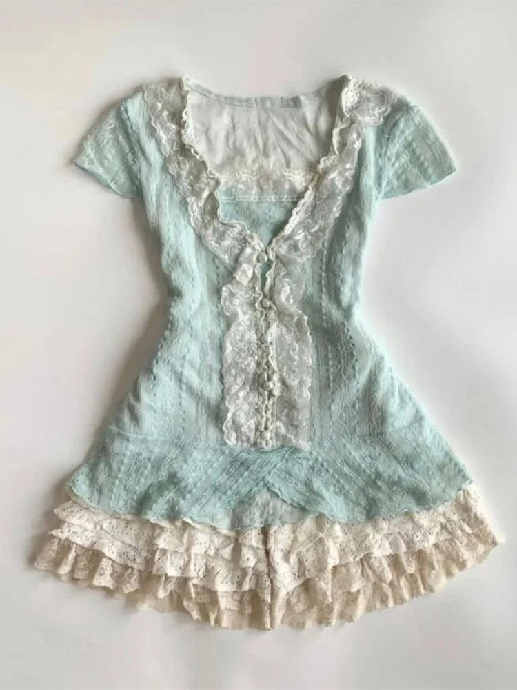 Lace Top +  Mini Skirt Set
