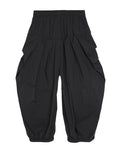 [EAM] Pantalones Casuales Plisados Negros de Cintura Alta Elásticos Nuevos Pantalones Sueltos de Moda para Mujer Marea Primavera Otoño 2026 1DF4770