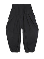 [EAM] Pantalones Casuales Plisados Negros de Cintura Alta Elásticos Nuevos Pantalones Sueltos de Moda para Mujer Marea Primavera Otoño 2026 1DF4770