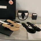 Round Thin Low Heel Sandals
