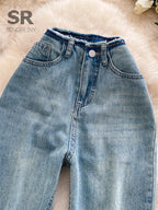 SINGREINY Pantalones vaqueros de moda estilo coreano para otoño de 2025, cintura alta, básicos, empalmados, casuales, pantalones largos, vaqueros lavados vintage sencillos